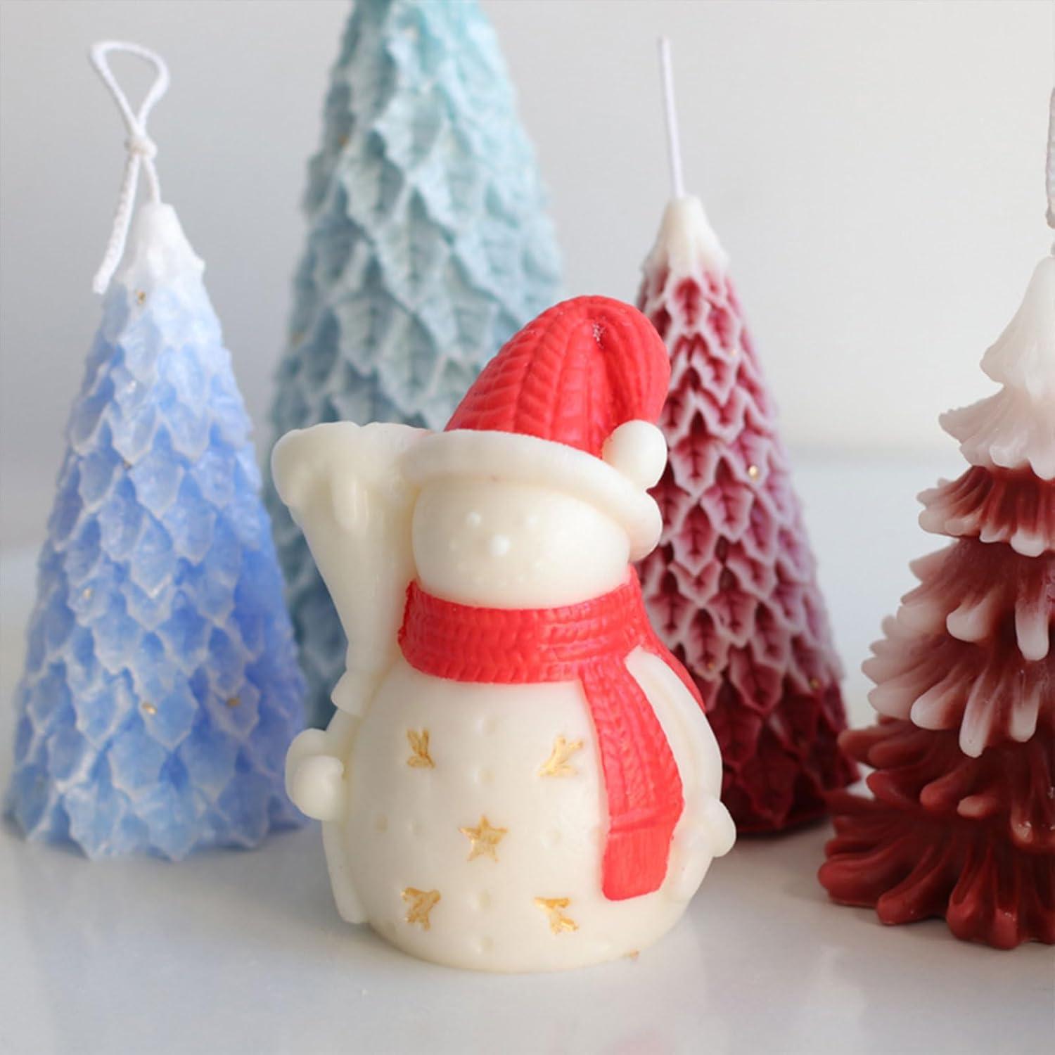 ALLAVA Silikonform Weihnachten Schneemann Kerzen Seife DIY Dekoration