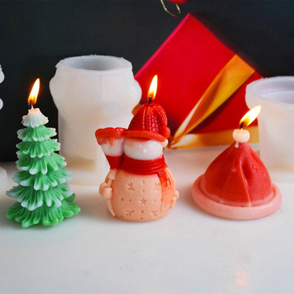 3D Silikonform Weihnachten Schneemann Kerzen DIY Handwerk