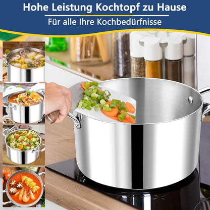 Kochtopf 20cm 3,3L Glasdeckel Edelstahl Topf Induktion Spülmaschinenfest
