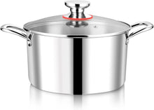 Kochtopf 22cm 3-Lagiger Edelstahl Nudeltopf 5L Induktion Suppentopf