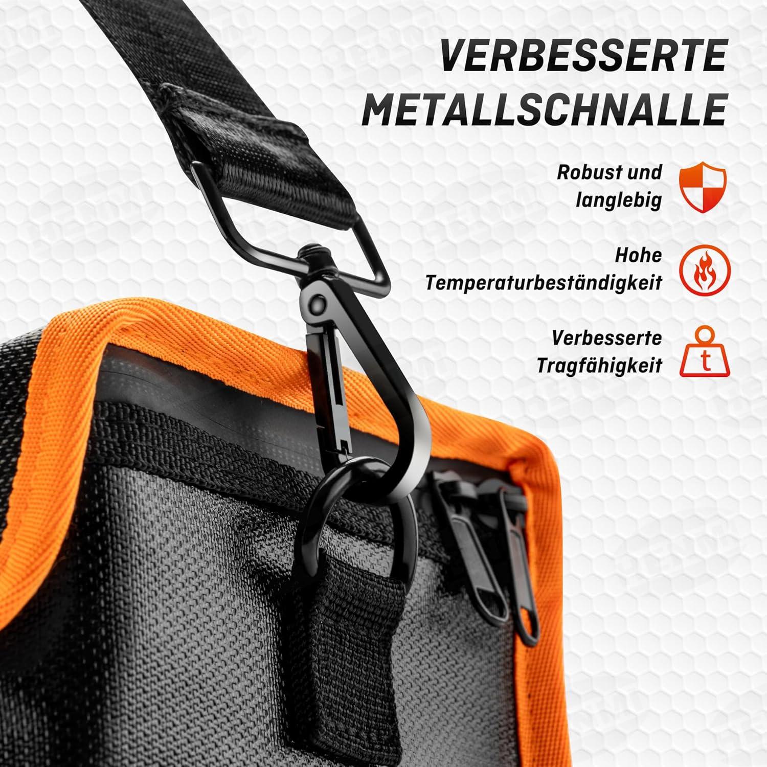 Ebike Akku Tasche Feuerfest mit Metallschnalle 49x15x15cm