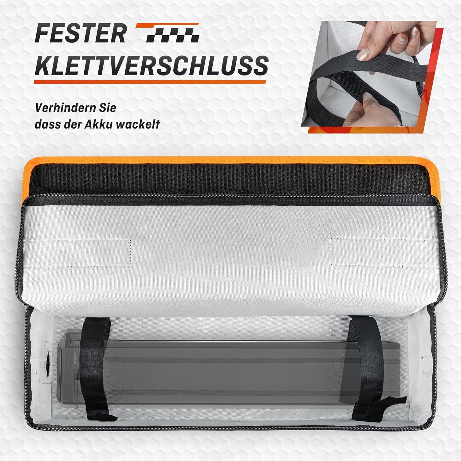HENMI Ebike Akku Tasche 1000 °C Feuerfest Metallschnalle 49x15x15cm