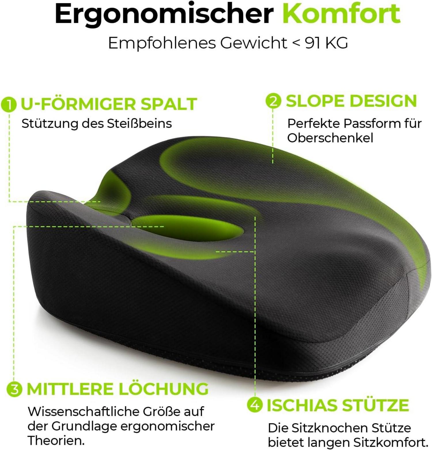 Gedächtnisschaum-Sitzkissen mit U-förmigem Design, Sitzring für