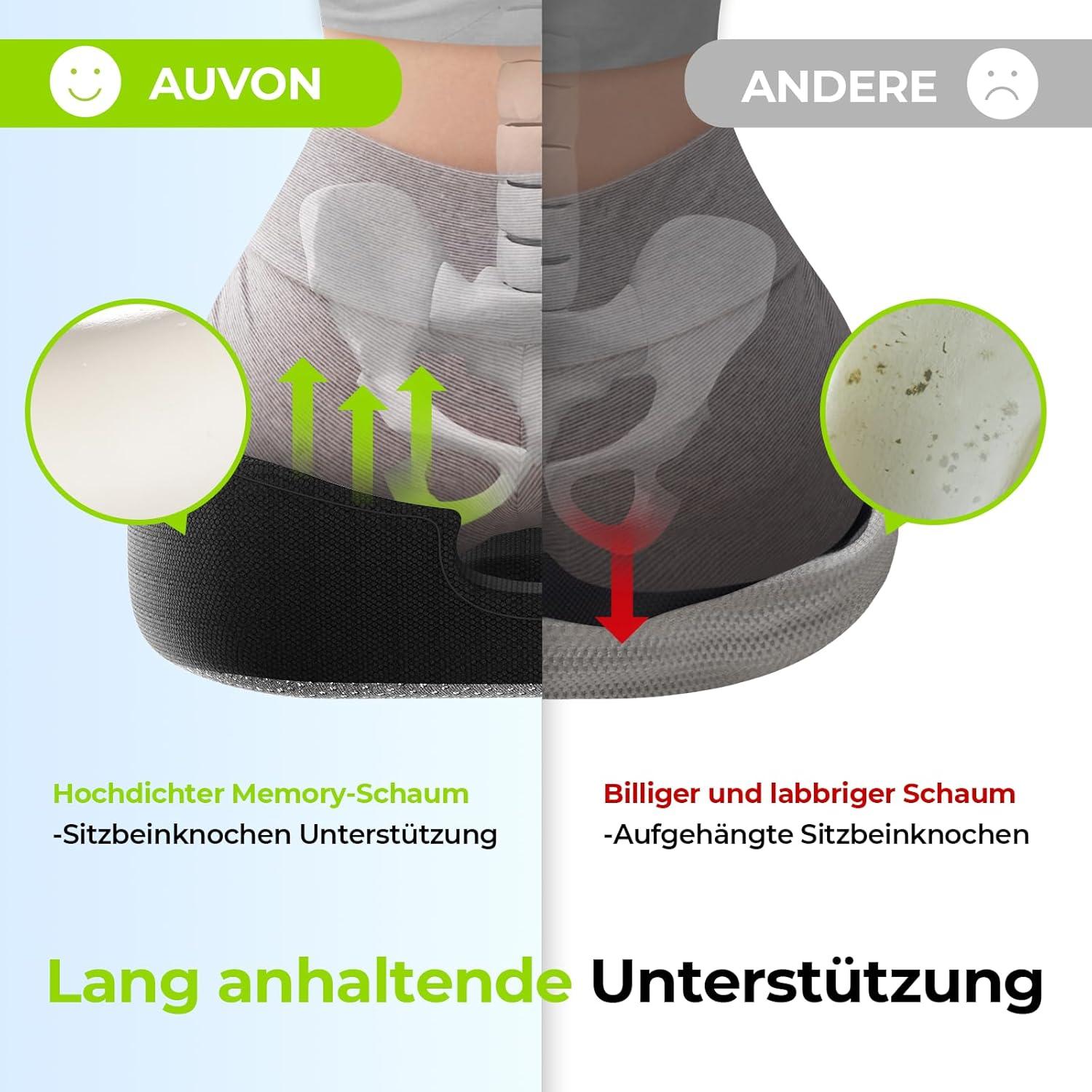 Gedächtnisschaum Sitzkissen U-Form Design Schwarz Büro Auto Rollstuhl