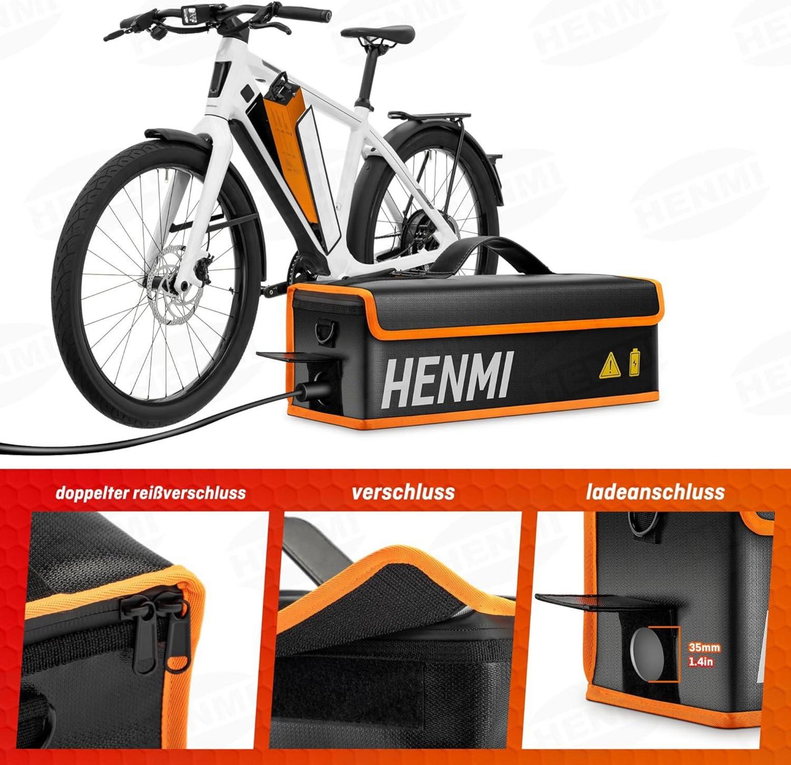Ebike Akku Tasche Feuerfest Metallschnalle 41x13x12 cm M