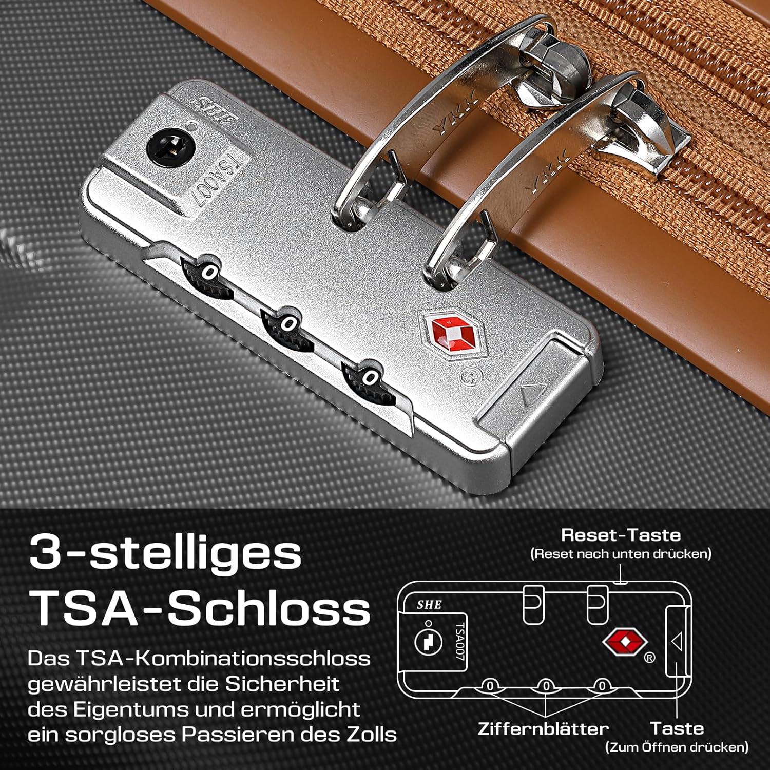 Koffer Set ABS Hartschalen 3-teilig TSA-Schloss 4 Rollen
