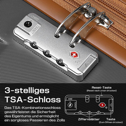 Koffer Set ABS Hartschalen 3-teilig TSA-Schloss 4 Rollen