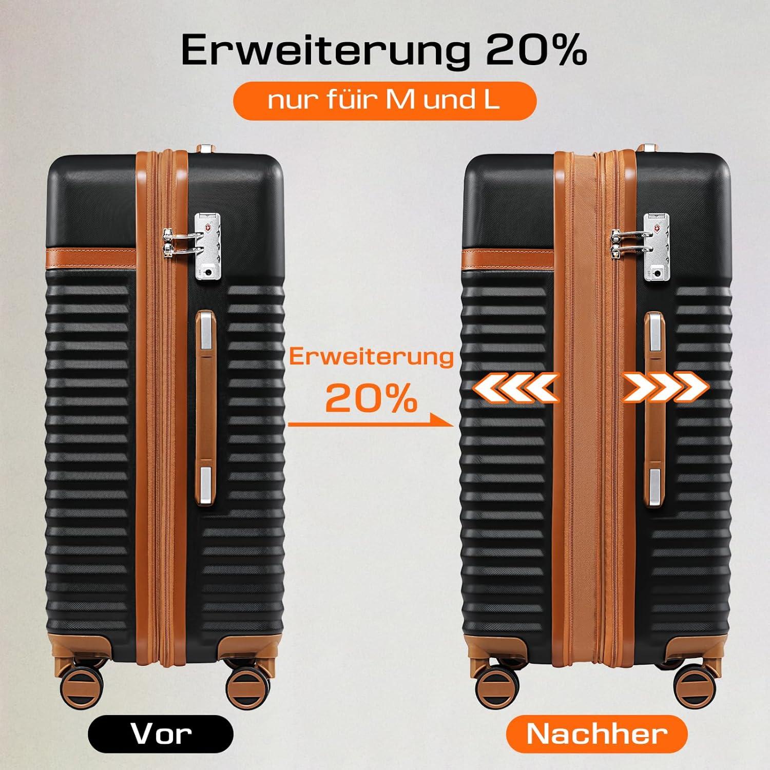 Joyway Kofferset 5tlg mit 4 Rollen und TSA-Schloss Schwarz
