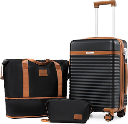 Abs Hartschalen Kofferset mit 4 Rollen und TSA-Schloss M-55cm