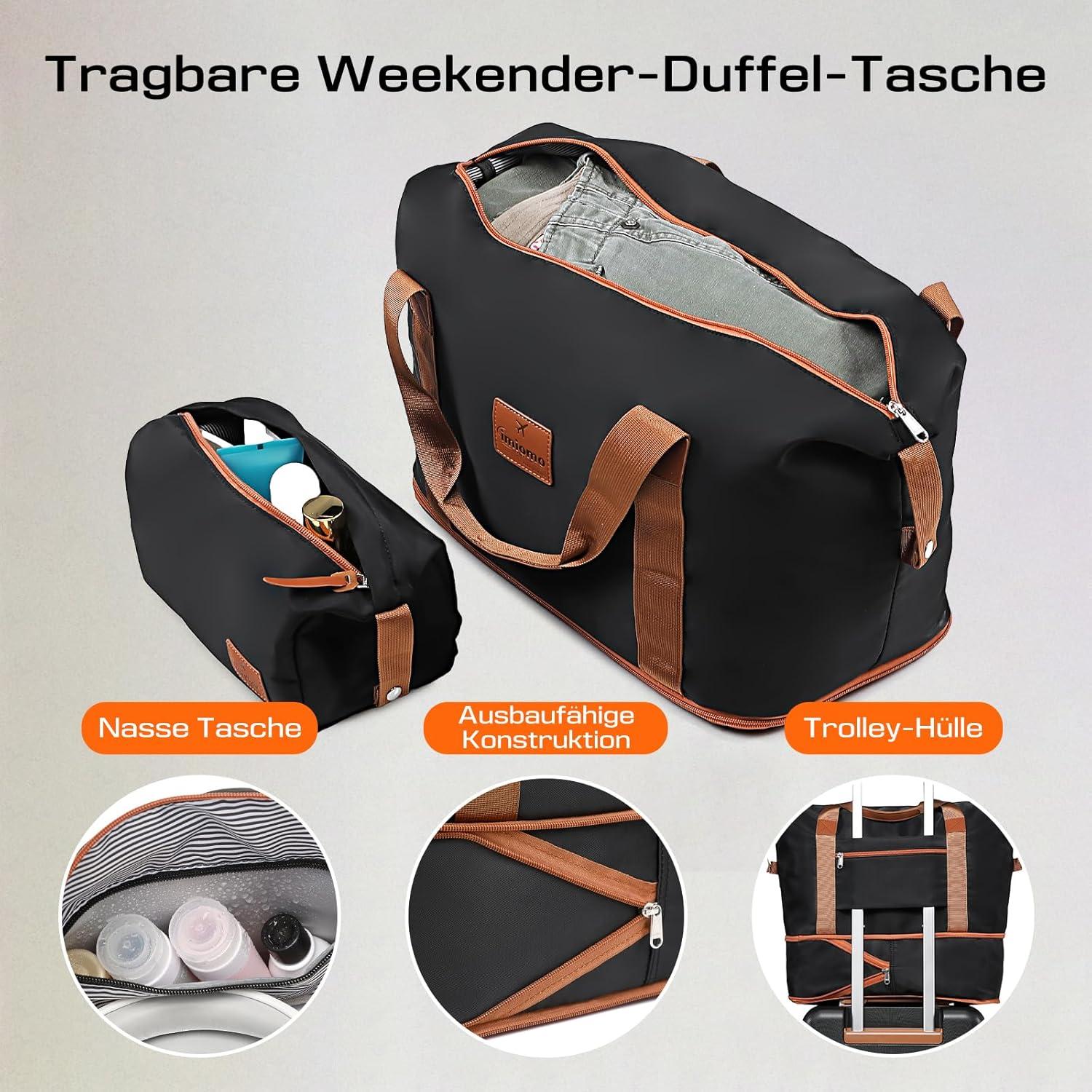 Joyway Kofferset 3-teilig ABS Hartschalen Trolley mit TSA Schloss Schwarz 55cm