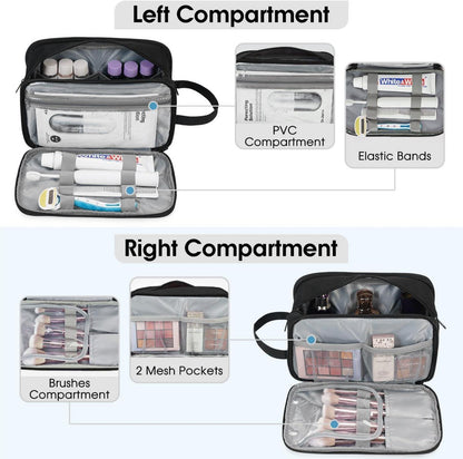 Schwarze Kosmetiktasche Kulturbeutel Damen Herren Reise