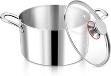 3-Lagiger Edelstahl Kochtopf mit Glasdeckel 24cm 5,6L Induktionserde