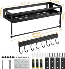 Gewürzregal Wand Küchenregal ohne Bohren 2er Set 35 x 13 x