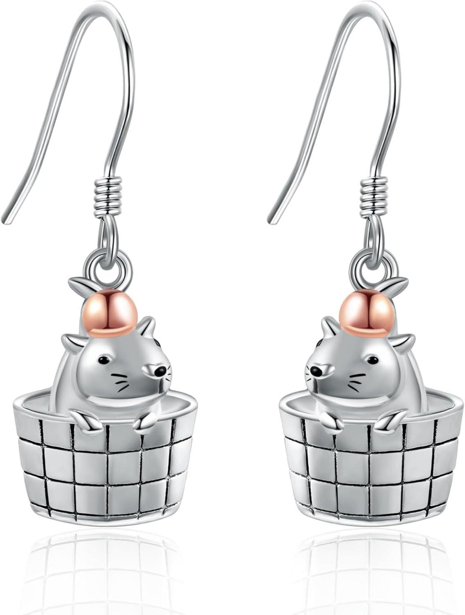 Capybara Sterling Silber Tier Ohrringe Geschenk Frauen Mädchen