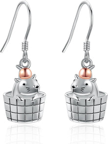 Capybara Sterling Silber Tier Ohrringe Geschenk Frauen Mädchen