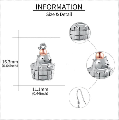 Capybara Silber Ohrringe Tier Schmuck für Frauen-Geschenk