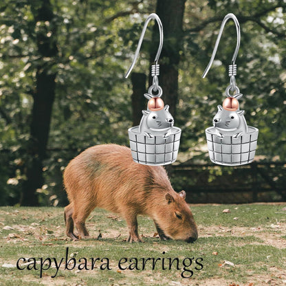 Capybara Sterling Silber Ohrringe Tier Schmuck Geschenk Frauen