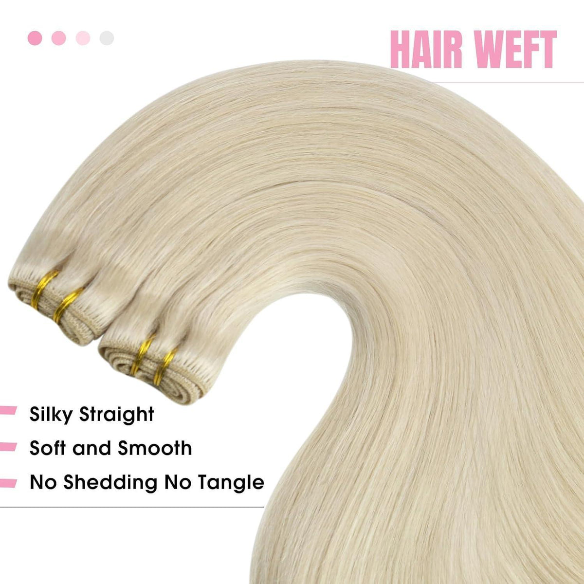 Echthaar Tressen Platinblond 55cm – Weft Extensions für Volumen & Länge