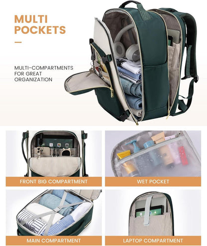 LOVEVOOK Handgepäck Rucksack 40L Laptop Backpack 17 Zoll Wasserdicht