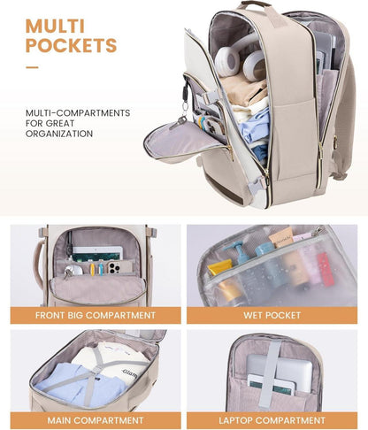 LOVEVOOK Handgepäck Rucksack 40L Damen Herren Wasserdicht 17 Zoll Laptopfach