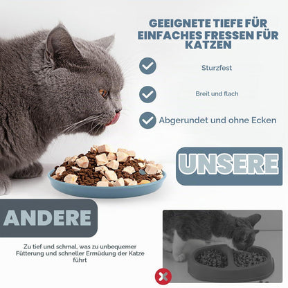 8x Flache Katzenfutter Napf Set - PP Futternäpfe für Katzen