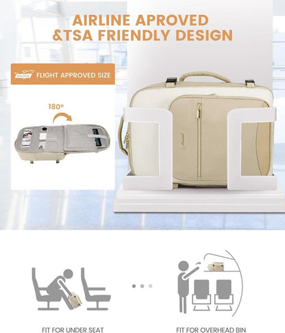 LOVEVOOK Handgepäck Rucksack Damen Wasserdicht 40L Backpack 17 Zoll-Laptopfach