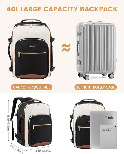 Handgepäck Rucksack 40L Damen Herren Laptop Wasserdicht Backpack 17 Zoll