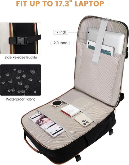 Handgepäck Rucksack 40L Damen Herren Laptop Wasserdicht Backpack 17 Zoll