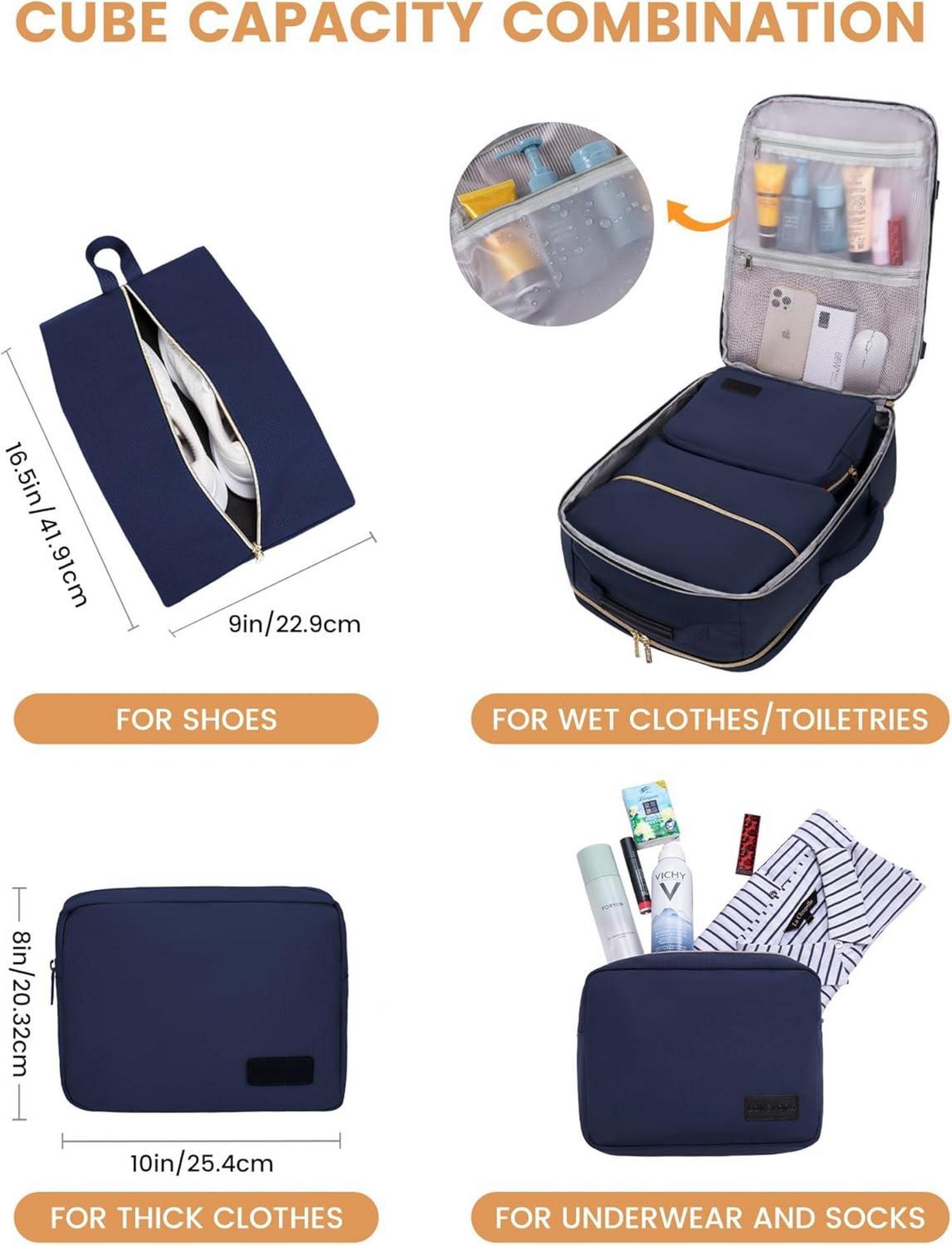 Handgepäck Rucksack 40L Damen Herren Wasserdicht Laptop Travel