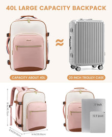 Handgepäck Rucksack 40L Damen Herren Wasserdicht Laptop 17