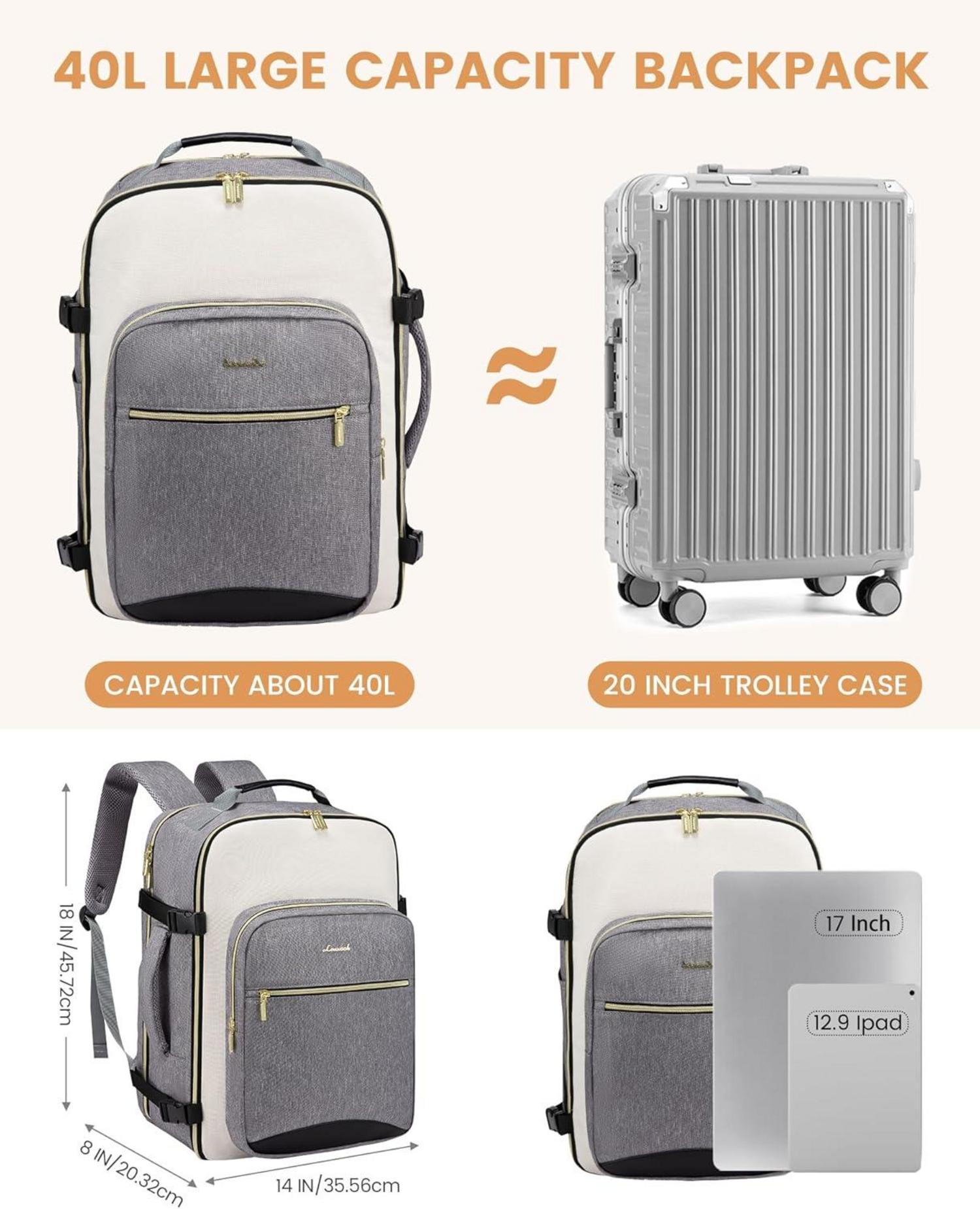 Handgepäck Rucksack 40L Laptop Backpack 17 Zoll wasserdicht