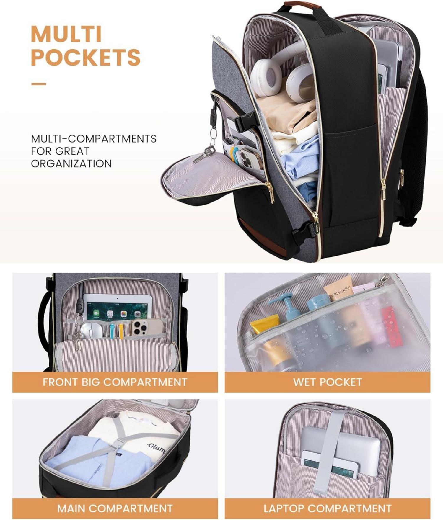 LOVEVOOK Handgepäck Rucksack 40L Laptop Reiserucksack Damen Herren 17 Zoll Waterproof