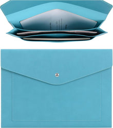 A4 Dokumentenmappe PU-Leder erweiterbare Taschen Blaugrün