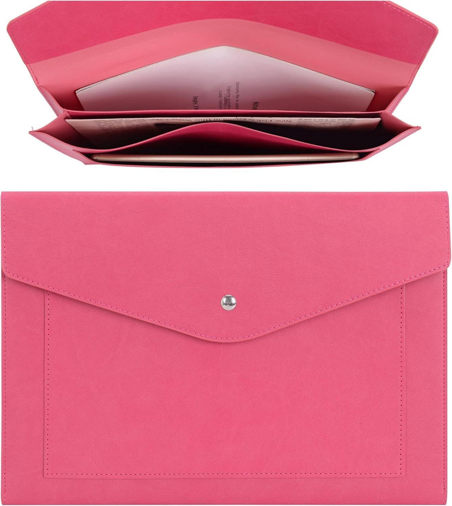 A4 Dokumentenmappe PU-Leder erweiterbare Taschen Pflaumenrot