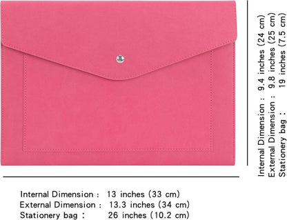 A4 Dokumentenmappe PU-Leder erweiterbare Taschen Pflaumenrot