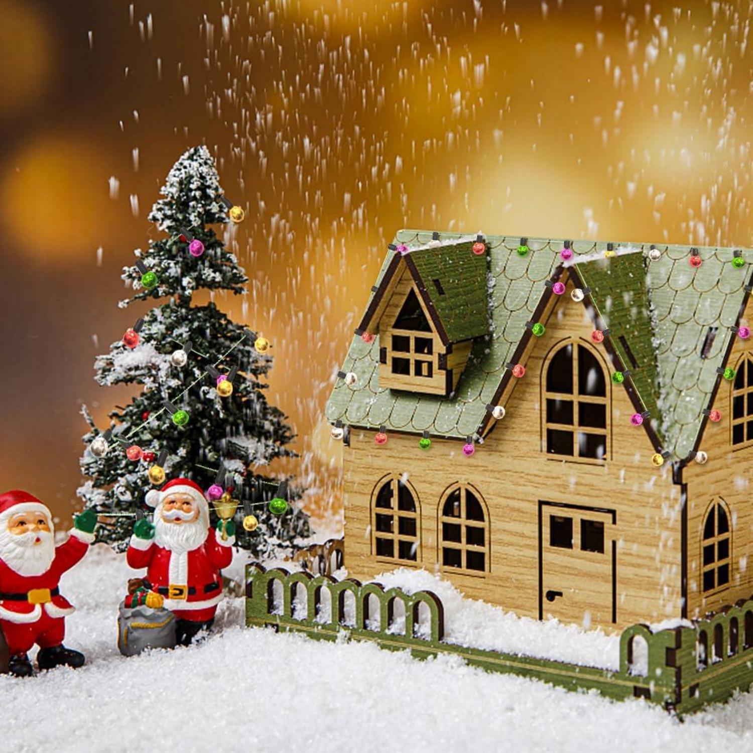 NETUME Puppenhaus Zubehör 45 cm Miniatur Wichtel Lichterkette Weihnachten