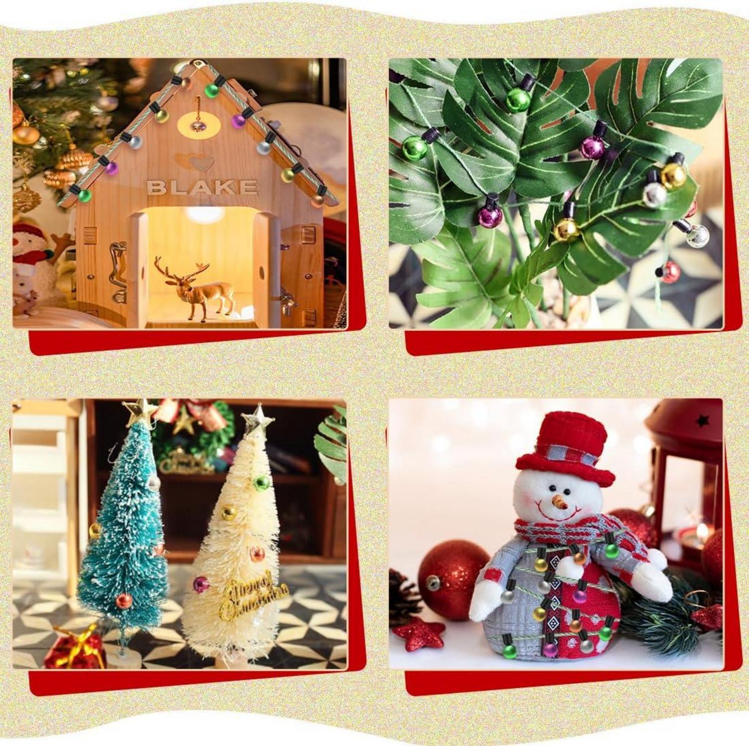 NETUME Puppenhaus Zubehör 45 cm Miniatur Wichtel Lichterkette Weihnachten