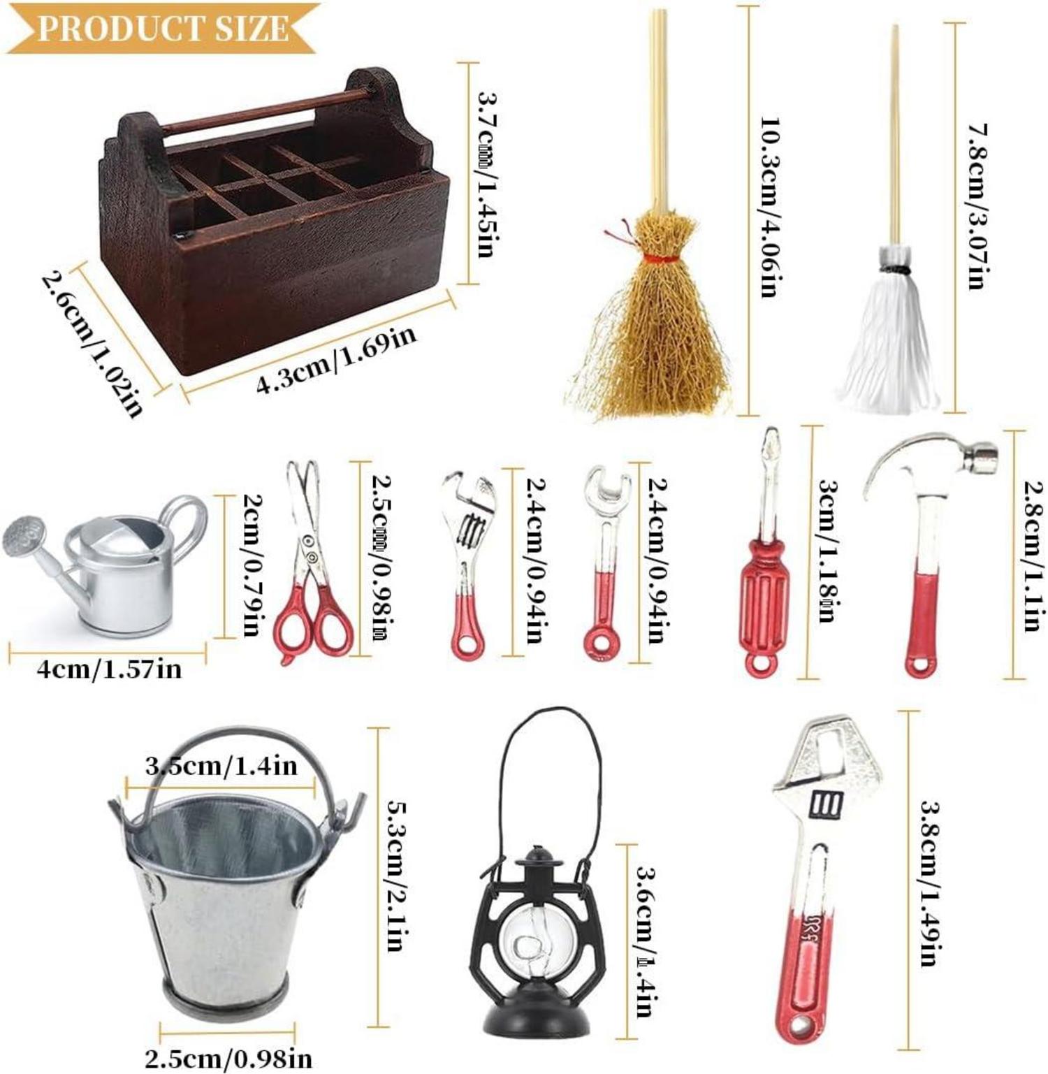 NETUME Wichtel Zubehör Miniatur Werkzeugkasten Set 13 Stück