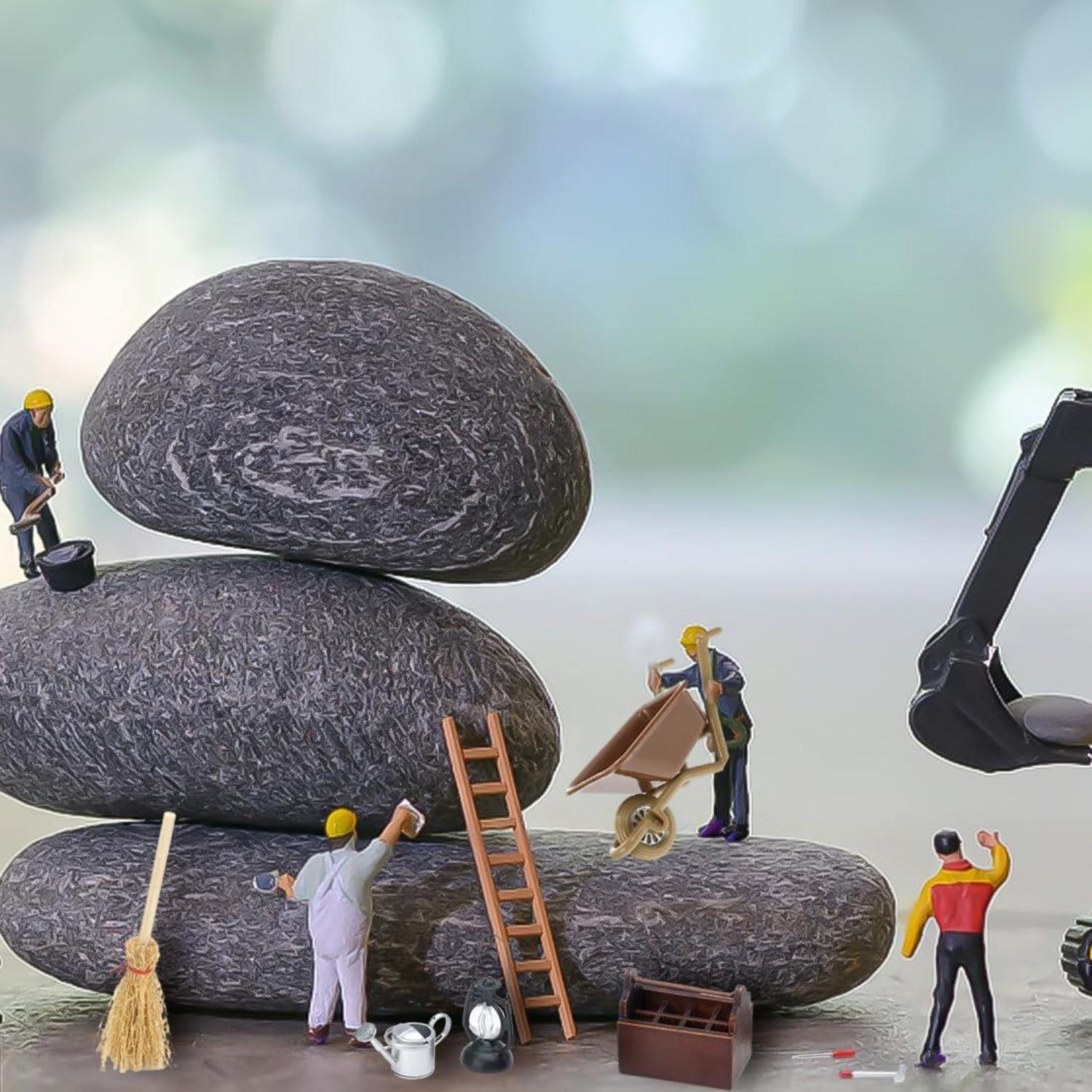 NETUME Miniatur Werkzeugkasten Weihnachten Set, 13 Stück Holz Werkzeug Wichtel Baustelle Puppenhaus Garten Deko