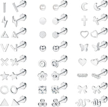 24 Paar Edelstahl Ohrstecker Set Geometrische Flatback Ohrringe