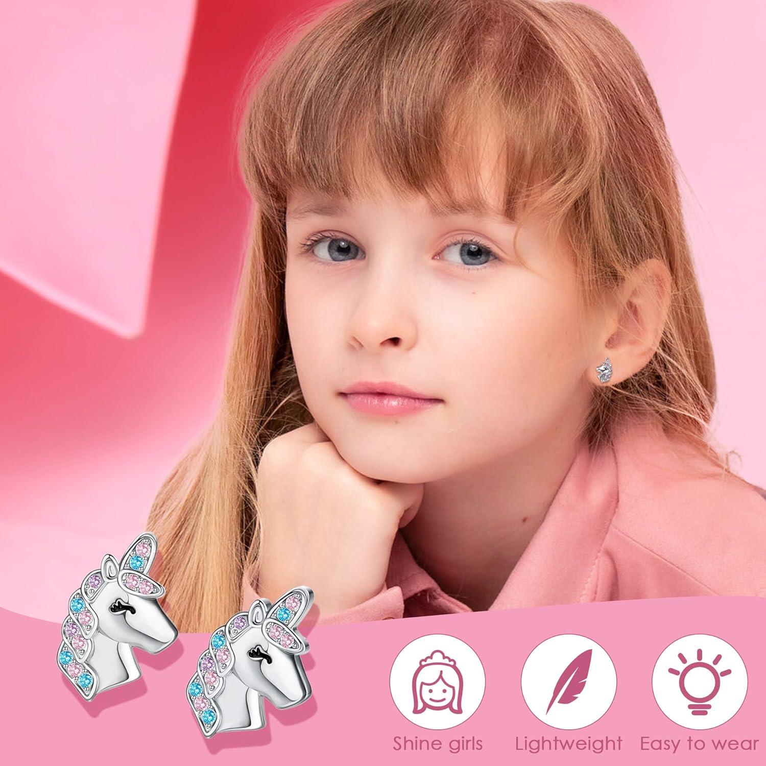 Mädchen Ohrringe Set Hypoallergen 316L Chirurgenstahl Zirkone