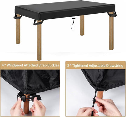 Abdeckung Gartenmöbel 420d Oxford Wasserdicht Schutzhülle Winterfest 150×90×15CM Schwarz