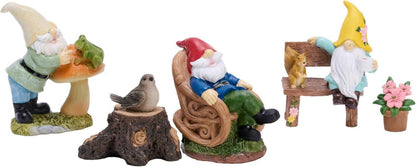 Gartenzwerg Figuren Set für draußen, Harz Garten Deko Zubehör