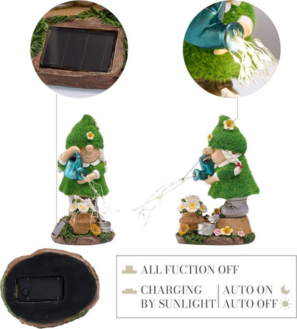 Solar Gartendeko Gartenzwerge 20cm Figur blau Solarleuchte