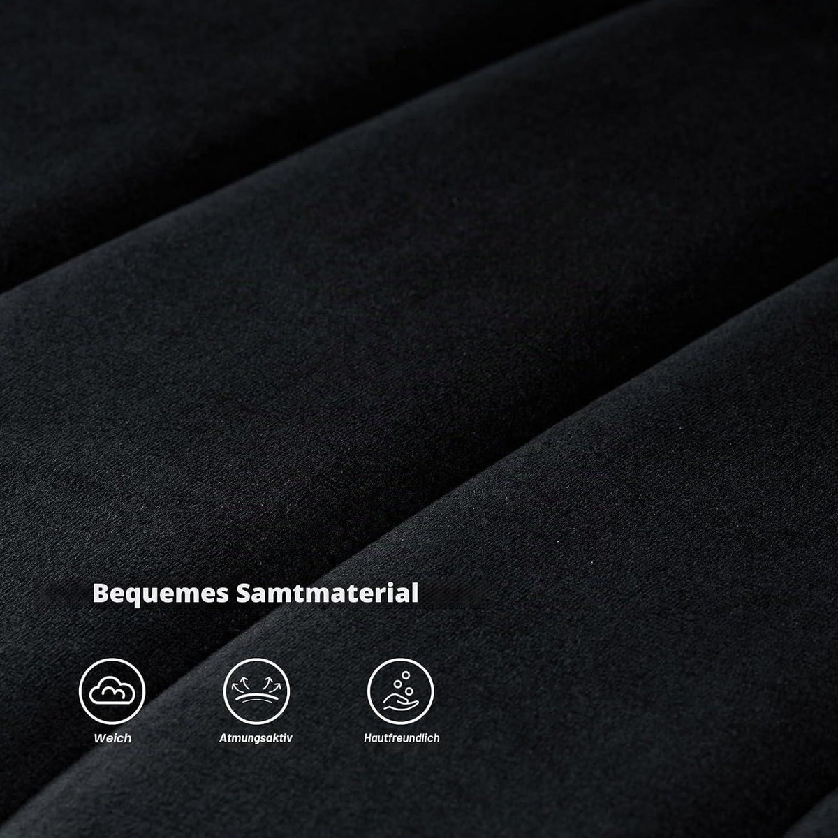 Samt Esszimmerstühle 2er Set – Moderne Sessel Schwarz