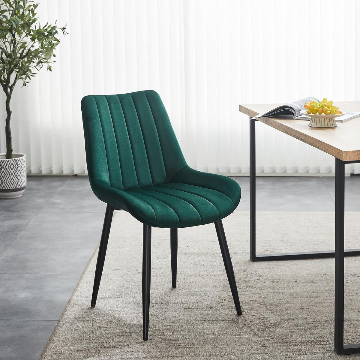 Samt Esszimmerstühle 4er Set – Moderne Sessel Grün