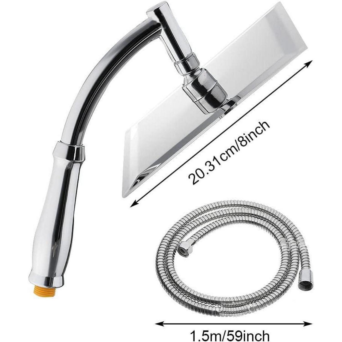 Edelstahl Regenduschkopf 20,3 cm – Hochdruck & 360° verstellbar