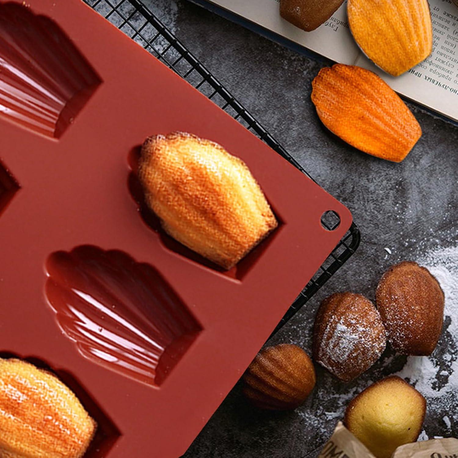 3er Set Silikon Madeleine Backformen Muschelförmig BPA-frei