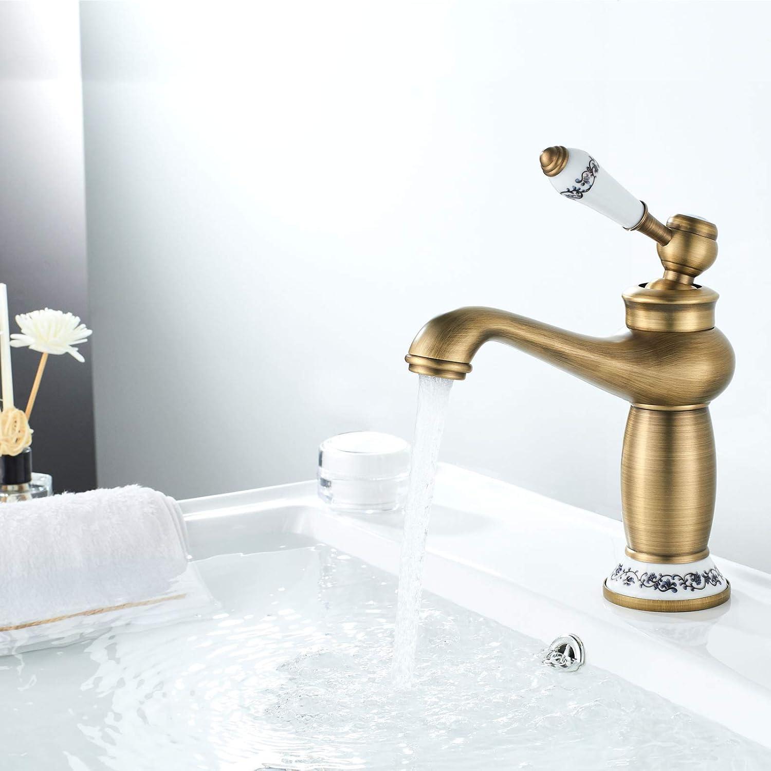 Namuoto Retro Wasserhahn Bronze für Bad Waschbecken Armatur