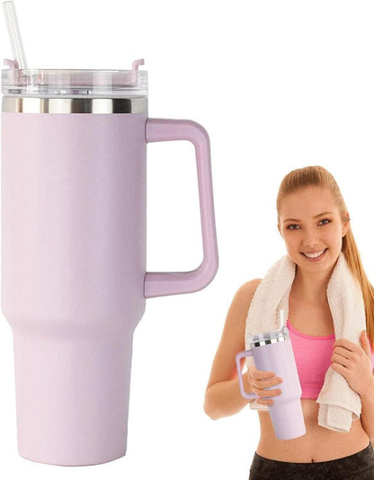 40 oz Thermobecher Strohhalm Henkel Edelstahl Vakuum Isolierbecher